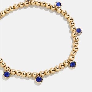 Elegant Gold and Blue Beaded Bracelet